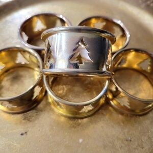 6 brass Napkin rings